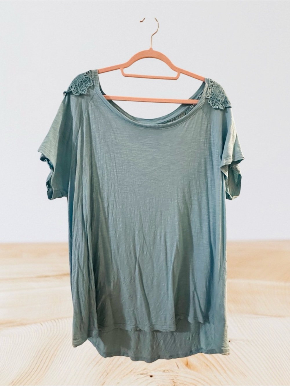 torrid Short Sleeve Top with Lace Shoulders